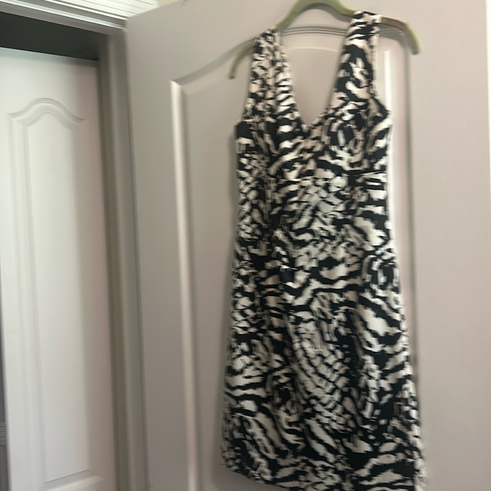 Chic Black and White Patterned Dress